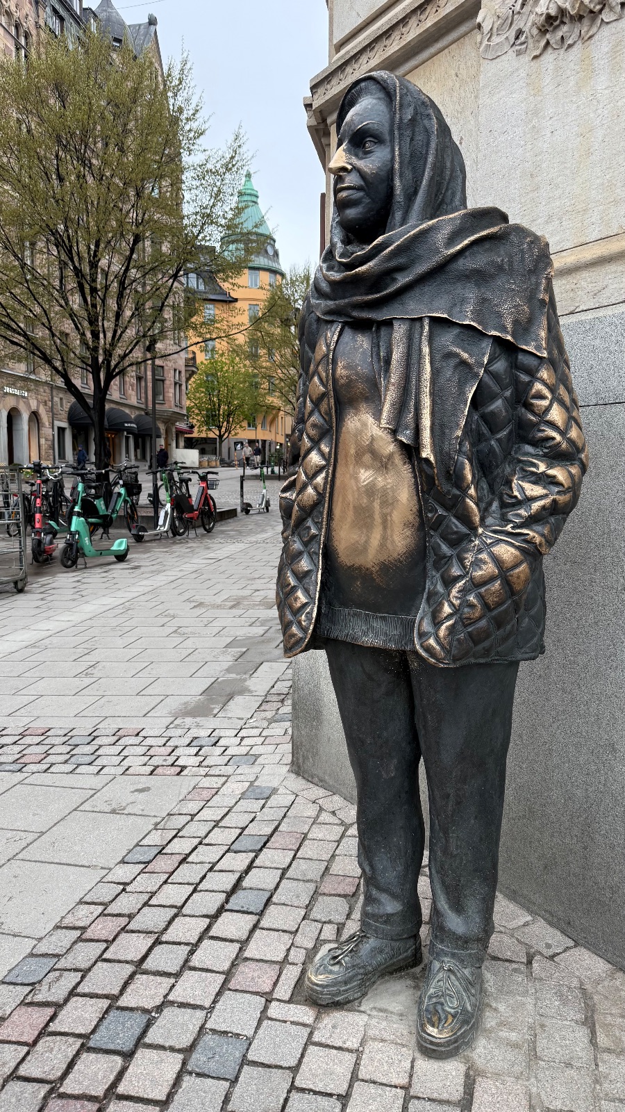 Detalle de una escultura en las calles de Estocolmo